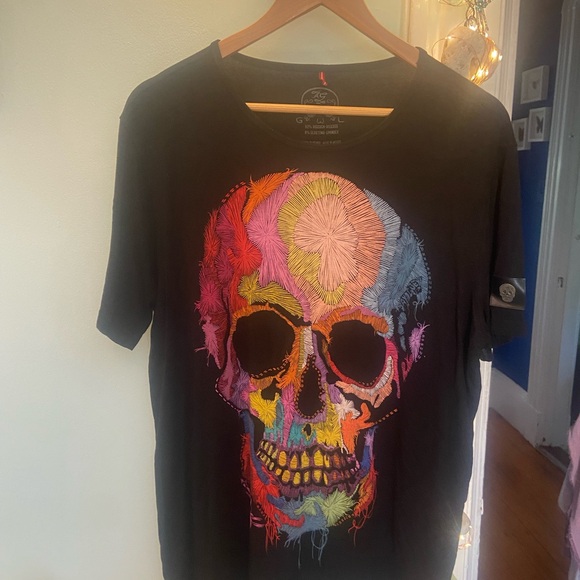 Colorful Skull Graphic Men's T-Shirt - Picture 1 of 5